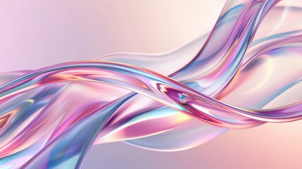Fototapeta premium Liquid abstract design with flowing patterns, smooth texture, neon art, wavy shapes, 3D holographic surfaces, vibrant swirls, futuristic curves, bright reflections