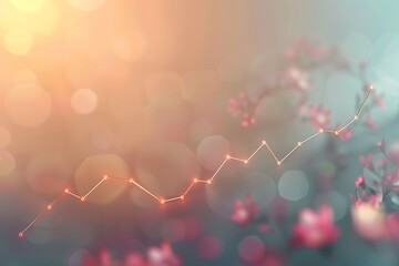 Market growth represented by a rising line graph on a soft background.