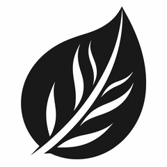 Obraz premium leaf logo icon silhouette vector illustration