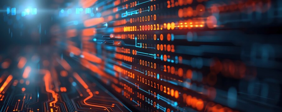 AI anomaly detection, holographic data patterns, dark futuristic background