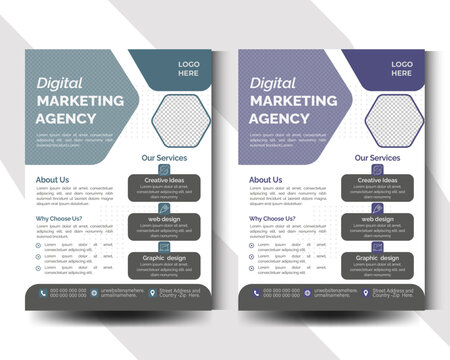A4 modern unique professional corporate business flyer design template .or brochure designs for company advertising.
Digital marketing expert template for expert business.