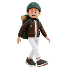 3D Traveller Character Walking Pose