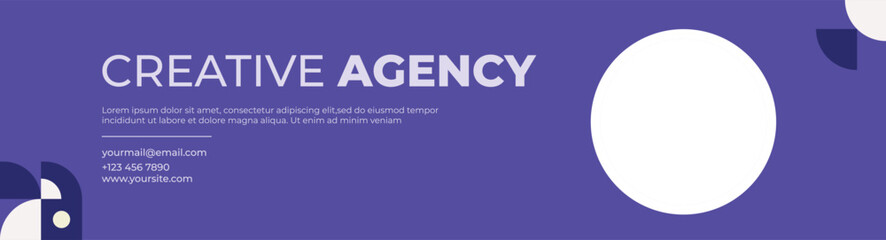 Geometric banner design banner. Modern background purple cover vector illustration