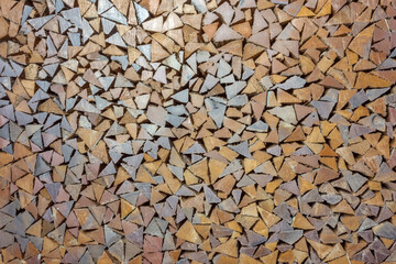 Surface en mosaïque de petits bouts de bois