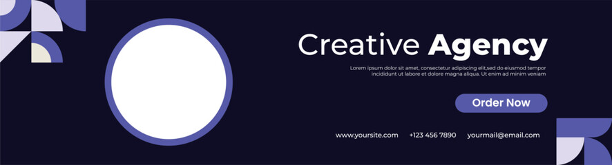 Geometric banner design banner. Modern background blue cover vector illustration