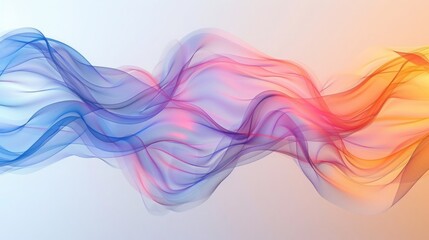 Ethereal Fluidity: Abstract Harmony of Flowing Lines and Curves on a Pastel Gradient Background