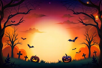 Gradient halloween frame template