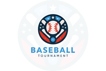 Baseball tournament team logo template design
