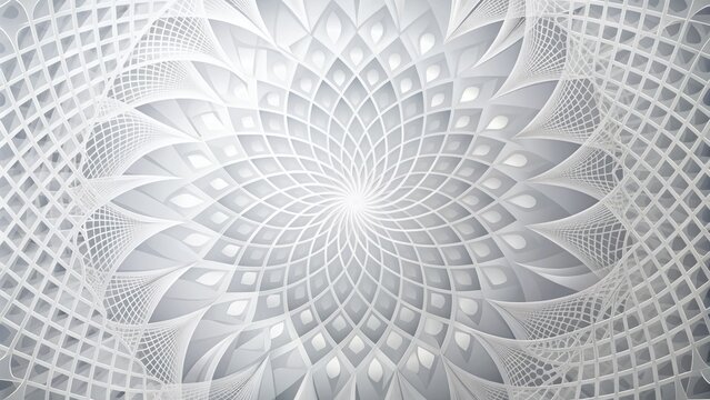 3D Rendering Of A Symmetrical Fractal Pattern Resembling A Flower Or Mandala.