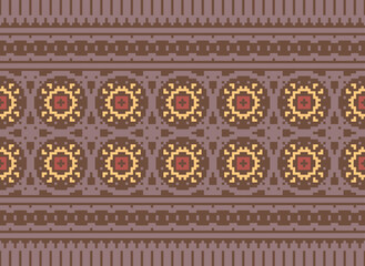 Peruvian American Indian pattern tribal ethnic motifs geometric seamless vector fabric background