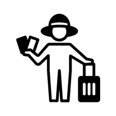 Vector solid black icon for Vacationer