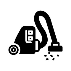 Vector solid black icon for Vacuuming