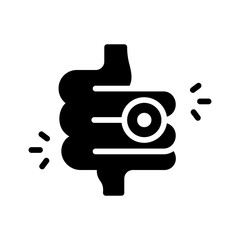 Vector solid black icon for Intestine sickness