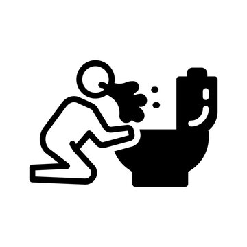 person vomiting black toilet clip art preview