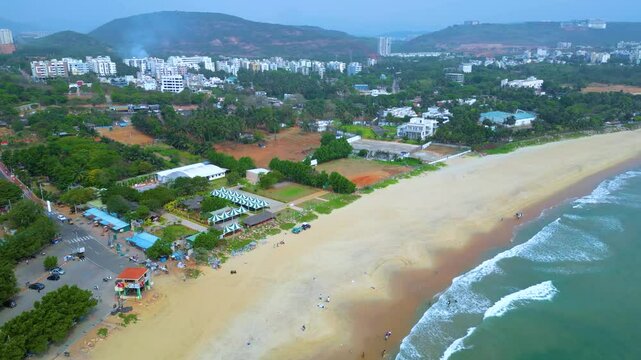 Rushikonda Beach Aerial View Visakhapatnam.