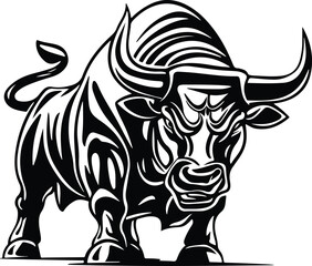 A bull silhouette Illustration vector .