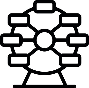 recommend clip art: Minimalist line art icon of a ferris wheel representing carnival rides and summer fun