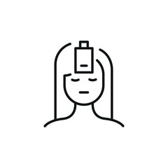 Menstrual fatigue icon. Simple menstrual fatigue icon for social media, app and web design. Vector illustration.
