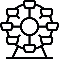 Simple icon of a ferris wheel rotating at an amusement park attraction
