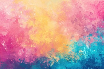 Obraz premium rainbow painting background banner illustration - Colorful pink, yellow and turquoise gradient noisy grain texture