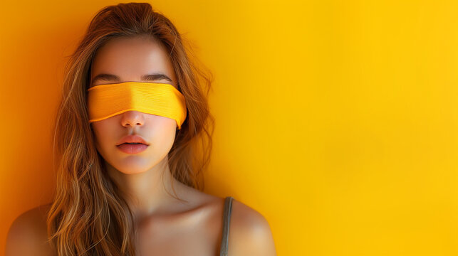 Woman blindfolded