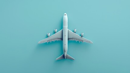 Airplane boing isolated on a blue background