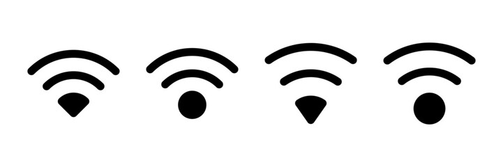 WIFI Icon vector isolated on white background. signal vector icon. Wireless and wifi icon or sign for remote internet access