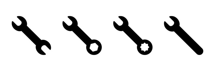 wrench icon vector isolated on white background. Wrench vector icon. Spanner symbol