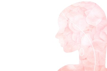 ストレートヘアの美女のポストカード