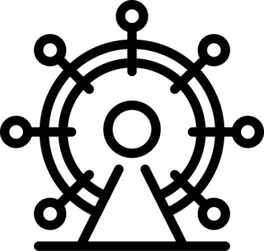 recommend clip art: Line art icon representing a ferris wheel, perfect for projects related to amusement parks