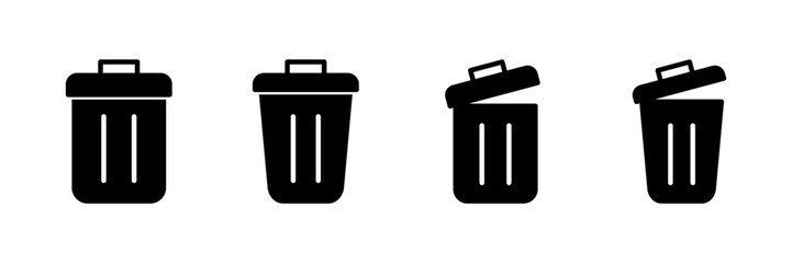 Trash icon vector isolated on white background. trash can icon. Delete icon vector