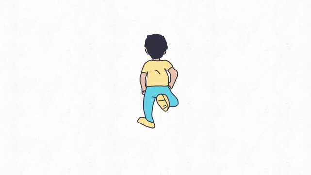 animation of a boy running