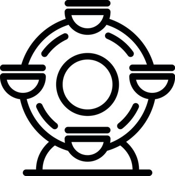 recommend clip art: Simple ferris wheel icon representing the joy and excitement of amusement parks