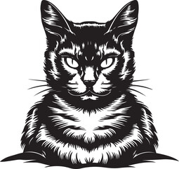 A cute cat silhouette Illustration vector .