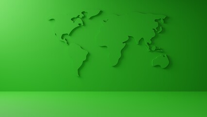 blank green studio use as background.3d rendering.	
