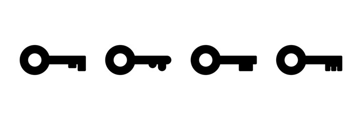 Key icon vector isolated on white background. Key vector icon. Key symbol. security