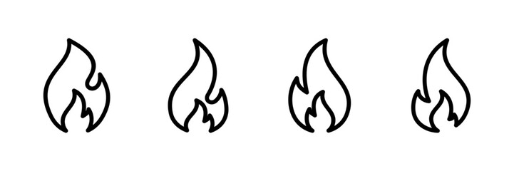 Fire icon vector isolated on white background. Fire flame icon template. Fire flames symbol vector