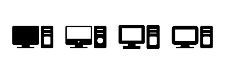 Computer icon vector isolated on white background. PC Icon vector. Computer monitor icon. Flat PC symbol