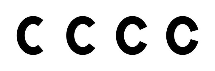 Copyright icon vector isolated on white background. copyright symbols