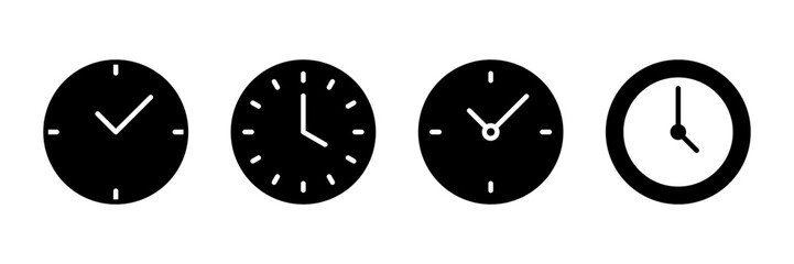 Clock icon vector isolated on white background. Time icon vector. Clock vector icon