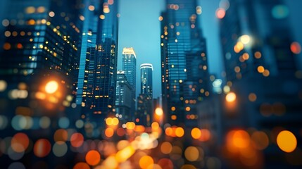 都市 夜 大人 ボケ 光 ビル ビジネス 都会, generative ai