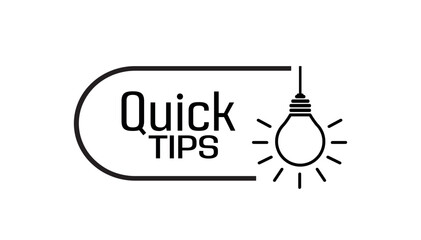 quick tips sign on white background