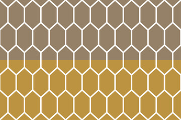 Hexagon block pattern wallpaper. Background. Isometric shape. Print design. Graphic design. Vector pattern. Geometric pattern. Fabric. Decorative. Ornaments. Two tone Brown. Form. Simplicity. 
