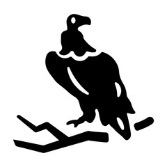 A glyph icon of scavenging bird 