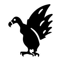 A solid icon of vulture bird 