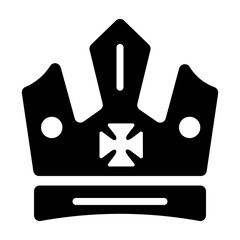 King headdress icon designed in solid style 