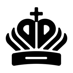 A solid style icon of king crown 