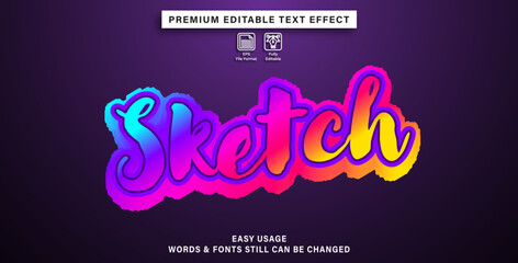 Editable text effect sketch graffiti styles