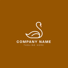 swan logo design vector icon illustration on background, swan logo template