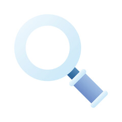 An icon of magnifier that is suitable for search, zoom, and discovery functions in digital interfaces